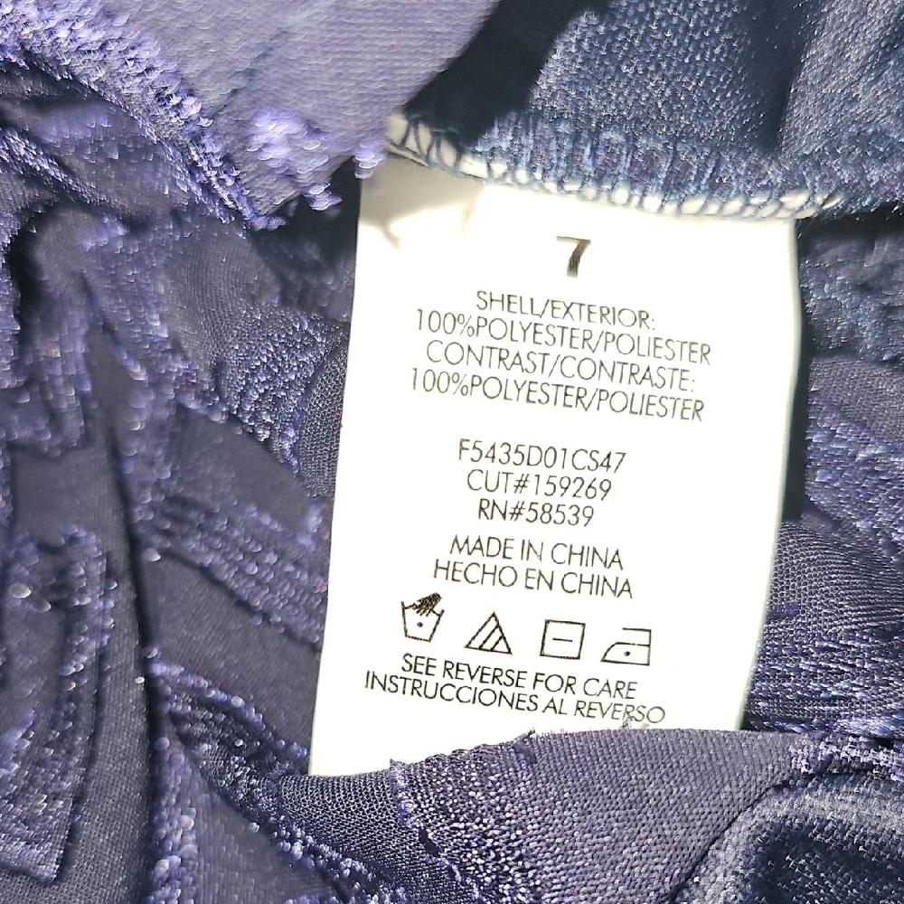NWT Xtraordinary Navy Textured Metallic Formal Dress Girls Size 7